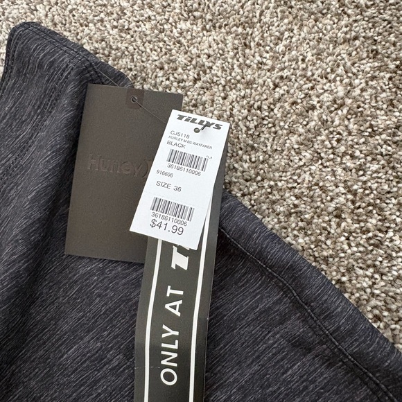 Hurley Gray Swim Trunks with Yellow and Red Logo - Picture 3 of 4